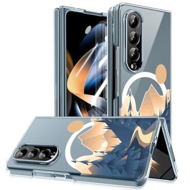 Imagem de MIDIIUGCT Capa magnética para Samsung Galaxy Z Fold 4, anel magnético integrado e carregamento sem fio, capa com absorção de choque para Z Fold 4 [paisagem] MUS-CXDZ-06-05