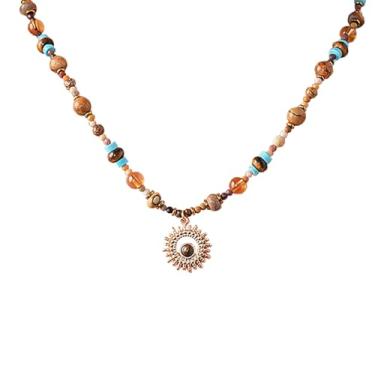 Imagem de Colares femininos longos com contas boêmias, olho de tigre, lua e sol, presente de aniversário e Natal para mãe, esposa