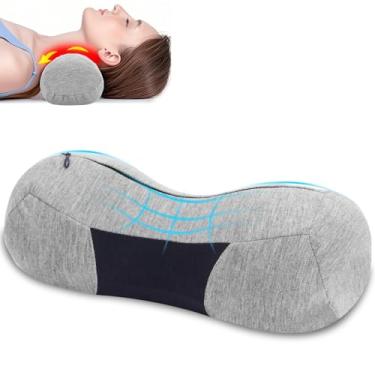 Imagem de Travesseiro Cervical, ravesseiro Ortopedico, Alivia o Desconforto Cervical, Azul-Cinzento com Espuma de Memória