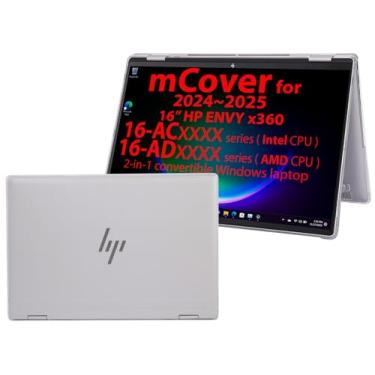 Imagem de mCover Capa compatível apenas com Notebook 2 em 1 HP Envy x360 16-ACxxxx / 16-ADxxxx / 16-ADxxxx Series 2 em 1 2024 ~ 2025 (não serve para nenhum outro modelo HP), transparente