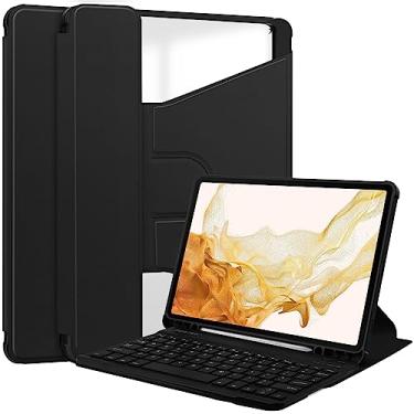 Imagem de Gylint Capa para Samsung Galaxy Tab S9 2023, com rotação de 360 graus, capa de couro PU ultrafina com suporte para Samsung Galaxy Tab S9 SM-X710 / X716 / X718 preta