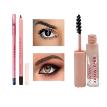 Imagem de Kit Maquiagem Ruby Rose Lápis de Olho à Prova DÁgua Eye-Catching + Gel