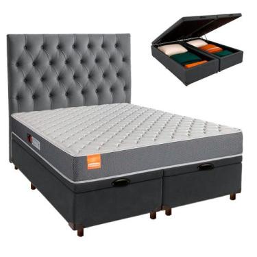 Imagem de Cama + Bau Blindado e Colchão D23 Queen - Pro Inducol + Cabeceira