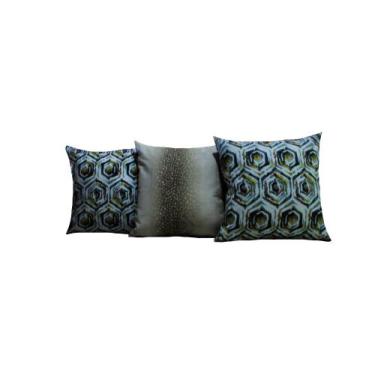 Imagem de Capas para Almofadas 45 x 45 Estampadas Conjunto 3 Peças - Nallu Decor