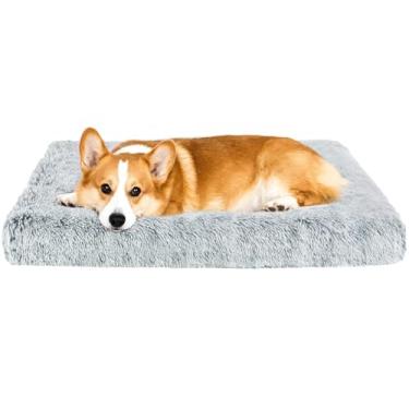 Imagem de Camas ortopédicas fofas para cães pequenos com capa removível lavável para cães com suporte de espuma para ovos com fundo antiderrapante (cinza, 76 x 50)