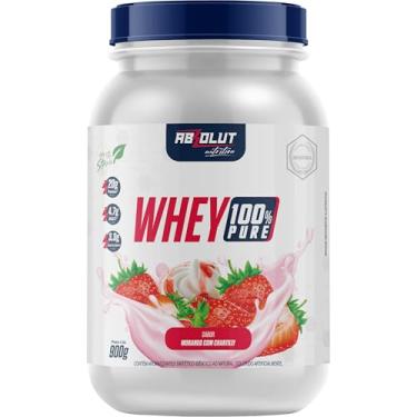 Imagem de Absolut Nutrition, Whey 100% Pure, 21 gramas de proteína, adoçado com stevia, Mono Sabor, Sabor morango com chantilly, Pote, 900 gramas