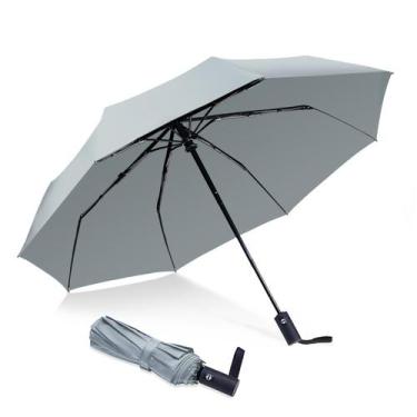 Imagem de Guarda-chuva pequeno NPCQUN Travel Essentials cinza à prova de vento