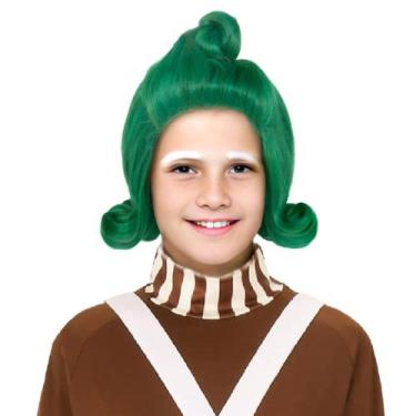 Imagem de Peruca M MISS U HAIR, menino, curta, verde ondulada, roupa de cosplay