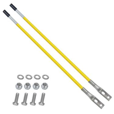 Imagem de C CLINK Kit de guias de marcadores de lâmina de arado de neve de 68.6 cm, tubo sólido, base de aço inoxidável 304L, adequada para Blizzard Boss SNO-Way Western Snowplows 62265 e muitos outros (amarelo