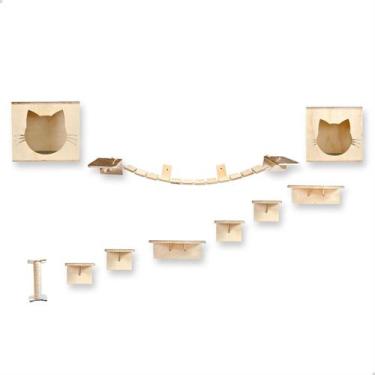 Imagem de Playground Casinha Para Gatos Com Arranhador Antistress 12 Peças - pet