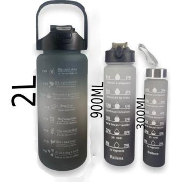 Imagem de Garrafa De Água Squeeze 2l Kit Com 3 Personalizavel Academia - Sou Mai