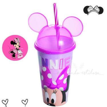Imagem de Copo Infantil Disney Orelha da Minnie com Canudo 500 ml Plasutil, Orel