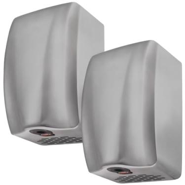 Imagem de stardrix Pacote com 2 secadores de mãos de banheiro de aço inoxidável aprovados pela UL, com filtro HEPA, secador de mãos elétrico automático resistente de alta velocidade para banheiro comercial