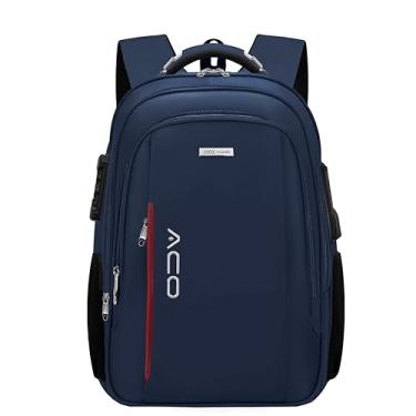 Imagem de Mochila Bolsa Masculina Feminina Notebook Anti Furto Reforçada Semi Impermeável Escolar Faculdade Trabalho Viagem Resistente Executiva Cabo De Aço Saída Usb SAÍDA Fone DE OUVIDO (AZUL)