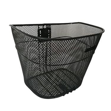 Imagem de UGPLM Cesta de bicicleta de metal, cesta de ciclismo removível resistente, recipiente para diversos, cesta de guidão frontal, cesta frontal de bicicleta para compras de equitação ao ar livre