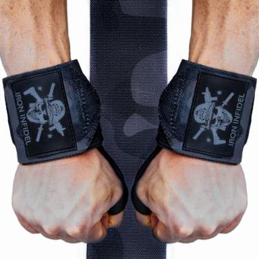 Imagem de Iron Infidel Envoltórios de pulso para halterofilismo - Suporte de pulso resistente de 61 cm para malhar, acessórios de ginástica para homens, uso para levantamento, crossfit, fitness, exercício