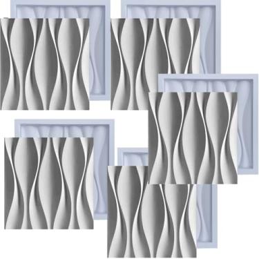 Imagem de Kit Formas de Gesso 3D e Cimento ABS Moldes pra Revestimento de Parede FDG Painel Decorativo