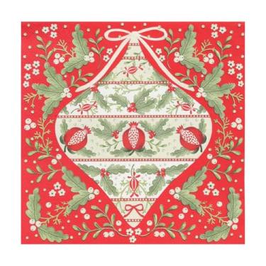 Imagem de Talking Tables 20 guardanapos de papel para servir de folclore de Natal estampados, descartáveis, papel reciclado, guardanapos de férias 33 cm, elegantes utensílios de mesa festivos vermelhos e verdes