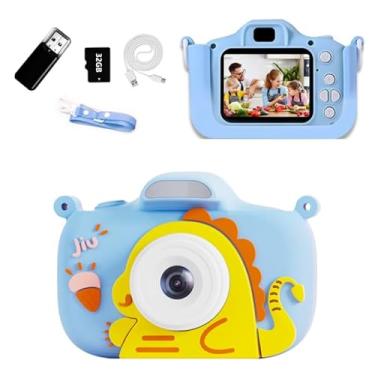 Imagem de Câmera infantil, câmera digital HD 1080p para crianças, zoom 16X, cartão SD de 32 GB, tela LCD de 2,4 polegadas, câmera compacta de apontar e fotografar, para meninos e meninas de 3 a 12 anos (azul)