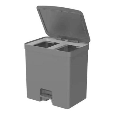 Imagem de Lixeira De Pedal 20 Litros Duplo Compartimento Reciclagem
