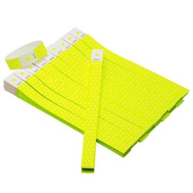 Imagem de Pulseiras de estrela amarela para eventos, pulseiras de papel resistentes a rasgos, pulseiras de identificação para shows, festivais, festa de admissão, identificação VIP (amarelo)