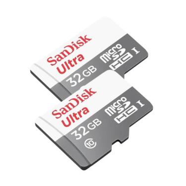 Imagem de 2x Cartão De Memória Sandisk Ultra Micro 32gb Classe 10 80mbs