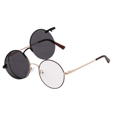 Imagem de Armação Óculos Clipon 2 Em 1 Grau Masculino Redondo Dubai