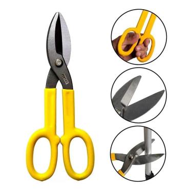 Imagem de 2X Tesoura Alicate Corte Funileiro Chapa Aço Calha 10 Pol