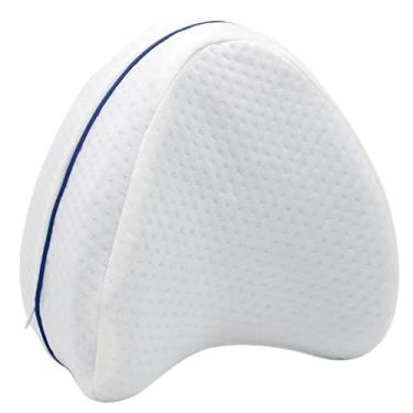 Imagem de Almofada Ortopédica para Pernas e Joelhos, Alinha Coluna, Alívio de Dores, Travesseiro Espuma Viscoelástica (Branco)