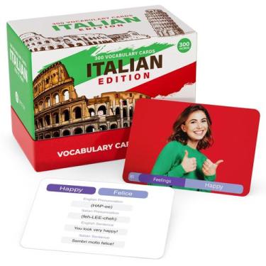Imagem de Flash Cards Briston Italian Vocabulary 300 Beginner w/ Pic