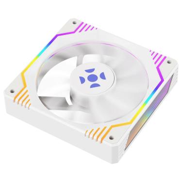 Imagem de Cooler Fan Gamer 120mm Rainbow 4+3 Pin Molex Frosty Branco