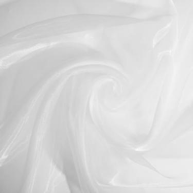 Imagem de Tecido de organza branca 1 jarda tecido transparente macio da The Yard 159 polegadas de largura tecidos de tule rolos tecidos de organza de seda para decorações de festa de casamento cortina de pano