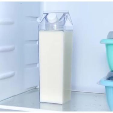 Imagem de Garrafa De Água Suco em Formato Caixa Leite Transparente Portátil