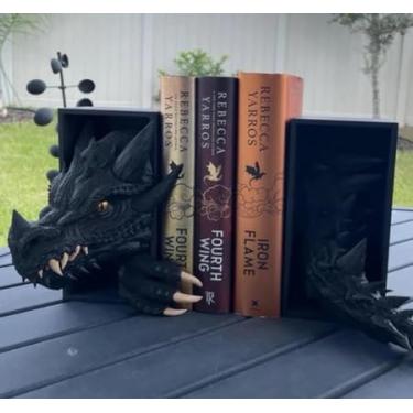 Imagem de Dragão aparador de livros (CABEÇA E CALDA) - feito em 3D (PRETO)