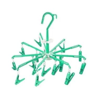 Imagem de Varal de Roupas Suspenso com 18 Prendedores, para Roupas Íntimas, Polietileno, Cores Sortidas