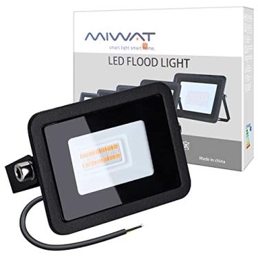 Imagem de Refletor de luz de inundação de LED ultra fino 10W 20W 30W 50W 50W 100W Miheal Lâmpada de pesquisa Led Holofotes de 110V para Jardim Externo Street Square (Branco quente, 10W) [Classe energética A +]