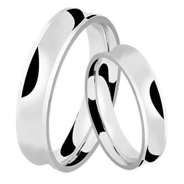 Imagem de Alianças De Namoro Em Prata Concava Trabalhada