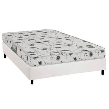Imagem de Conjunto Box Casal: Colchão Espuma Herval D23 Sonum Liso + Base Crc Corano White (138x188)