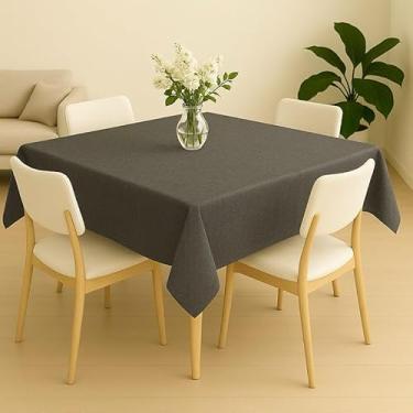 Imagem de Toalha de Mesa Retangular 6 Lugares Oxford Decorativa para Cozinha Sala de Jantar (Cinza escuro)