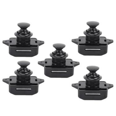 Imagem de Yinhing Botão do Botão do Armário Botão Liga de Zinco de Zinco Requintada Trava Porta do Armário para Iates de Motorhome RV (Preto)