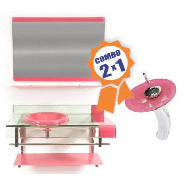 Imagem de Combo 2 em 1 - Gabinete 90cm Inglaterra + Torneira Ibiza - EKASA, Rosa