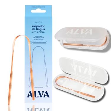 Imagem de Raspador de Língua de Cobre para Higiene Bucal com Estojo de Proteção Case
