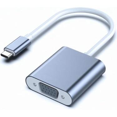 Imagem de Adaptador USB C para VGA, adaptador Thunderbolt 3/4 para VGA compatível com iPhone 15 Pro/Max, MacBook Pro/Air 2023, iPad Pro, iMac, S23, XPS 17, Surface Book 3 e mais [capa de alumínio, cinza]