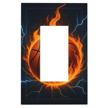 Imagem de 1 Gang Single GFCI Outlet Covers Decorador/Rocker Light Switch Placa de Parede Fogo Basquete Dispositivo Elétrico Face Plug Plate Cover para Receptáculo Dimmer Tomada USB