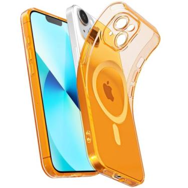 Imagem de Svanove Capa magnética transparente para iPhone 13 Mini, compatível com Magsafe Slim Thin Transparente Mag Safe Case para mulheres, meninas, fofa, brilhante, fluorescente, de silicone macio com capa