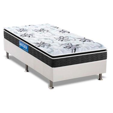 Imagem de Cama Box Solteiro: Colchão Espuma Probel D40 Guarda Costas Premium Hiper Firme + Base White(88X188)