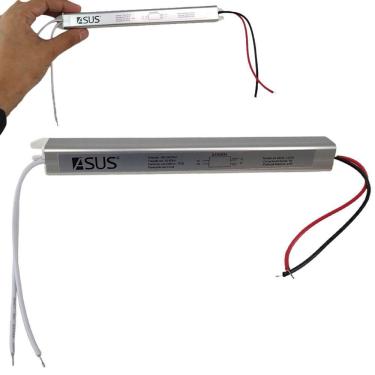 Imagem de Fonte Slim Drive 24w Bivolt 12v 2a Perfil Fita Led Ip20 Iluminaçao Lustre Luminaria