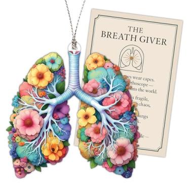 Imagem de Enfeites de Feliz Natal para terapeutas respiratórios 2025, presentes de terapeuta respiratório, ornamento floral de pulmão para mulheres e homens, ornamento médico para profissionais de saúde