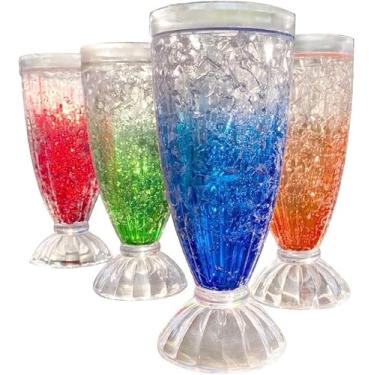 Imagem de Lily's Home Conjunto de 400 g de copos de milkshake para congelador de plástico acrílico fosco de parede dupla isolados de parede dupla ideal para boia de cerveja de raiz, vitaminas e refrigerante de