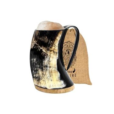 Imagem de Caneca Viking Horn - Caneca nórdica de chifre de boi viking 100% autêntica de 473 a 590 ml para bebidas quentes e frias - presente para homens e mulheres - copo de cerveja e hidromel, estilo medieval